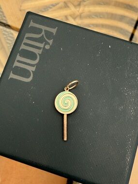 Tiffany & Co. Mint Swirl Lollipop Charm - Green and Gold